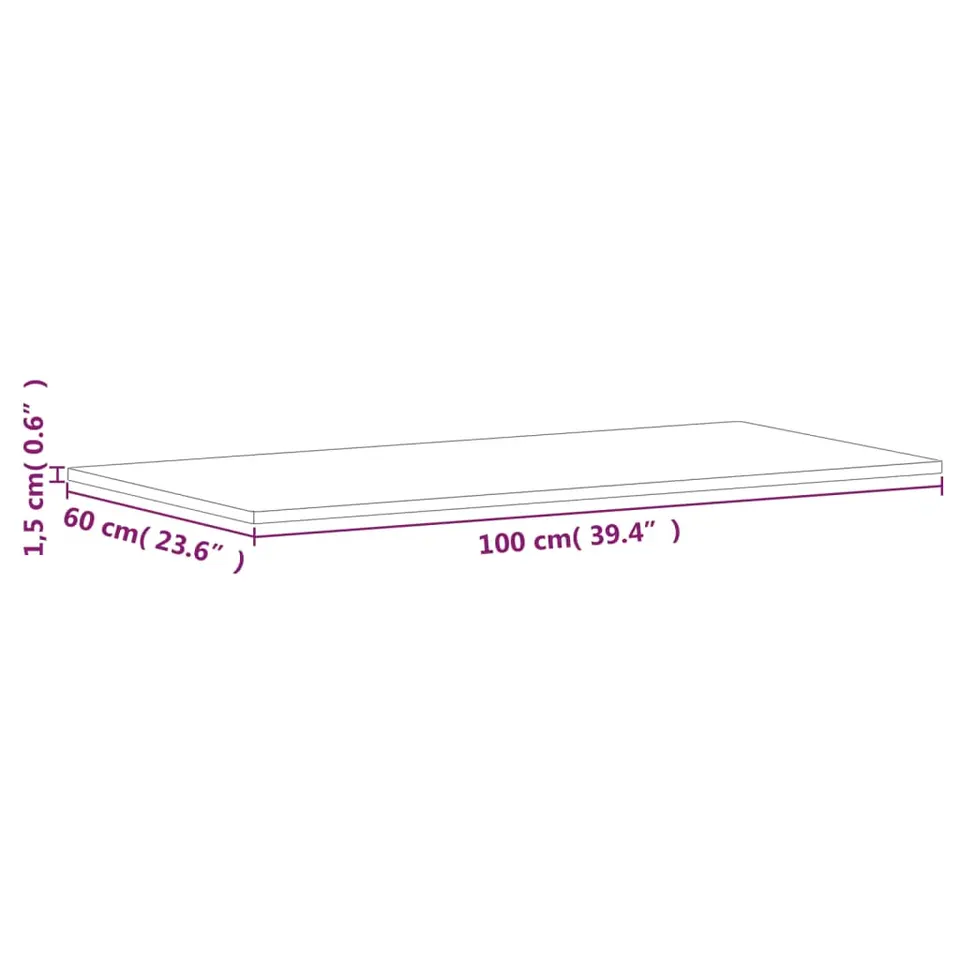 vidaXL - Tafelblad - Bruin - Hout - 100 x 60 x 1.5 cm