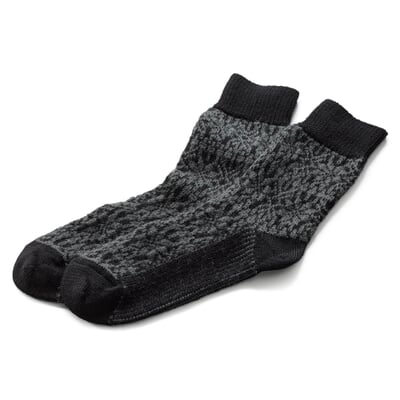 Socke Jacquard Schurwolle, Anthrazit