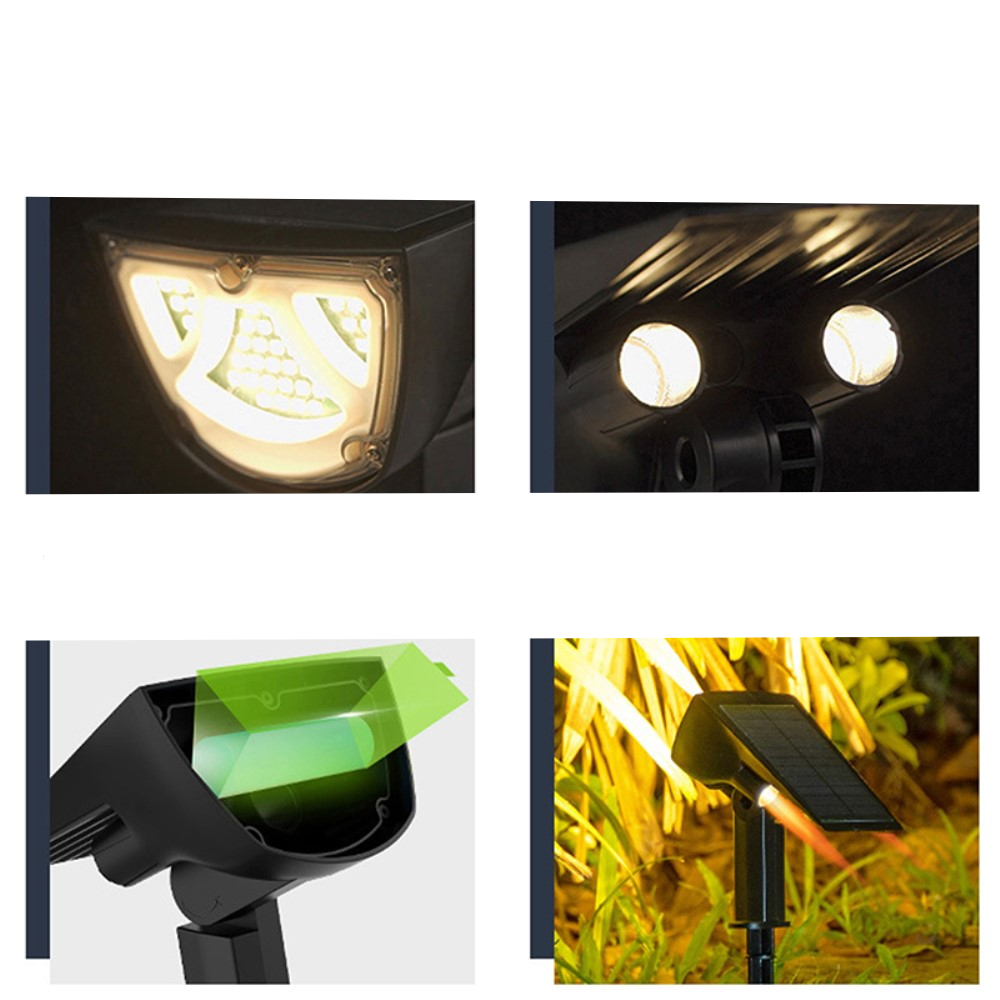 (900Lumen) LED Solar Lampe Outdoor Gartenleuchte mit Dämmerungssensor   Erdspiess (IP65) - Warmweiss