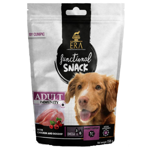 Era o suplemento Adult Immunity Chicken and Rosehip Bites para cães.