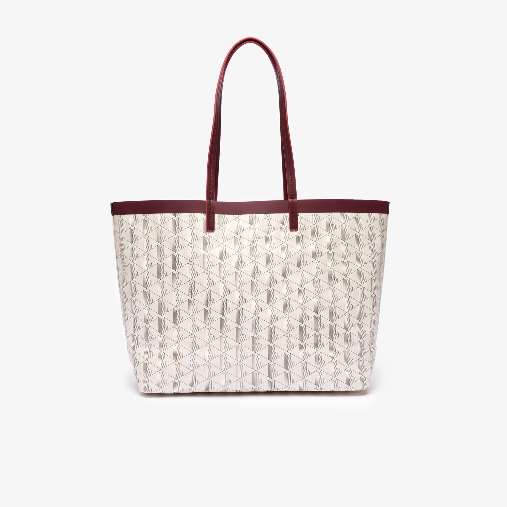 Sac cabas avec monogramme en toile enduite Sacs à main & Cabas - Blanc - Lacoste - Femme