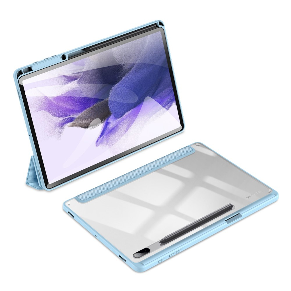 Samsung Galaxy Tab S8  Plus / Tab S7 FE 5G / Tab S7  Plus Leder Tasche Smart Cover Schutzhülle   S-Pen Halter - Hellblau