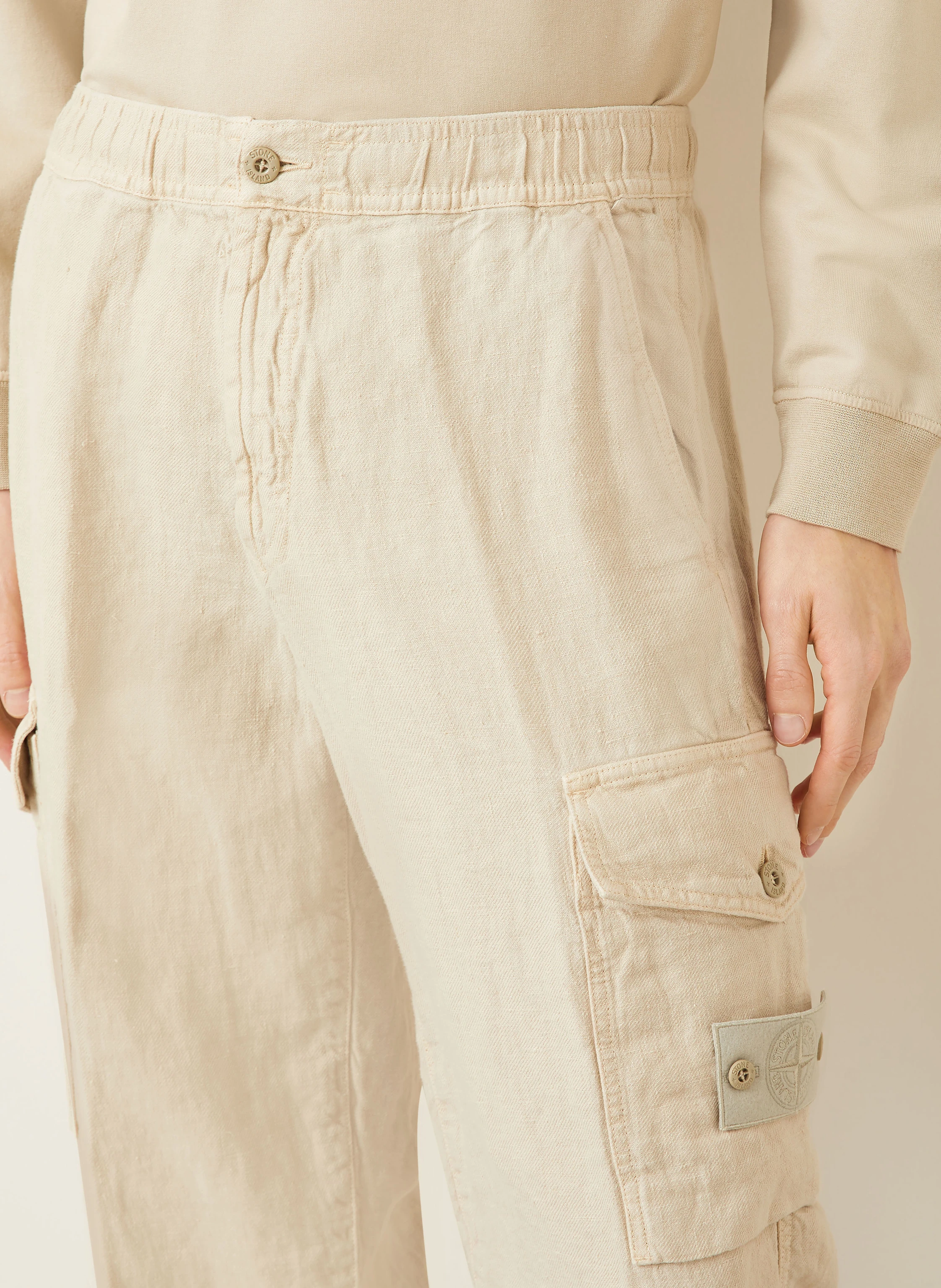 STONE ISLAND Cargohose GHOST Regular Fit aus Leinen