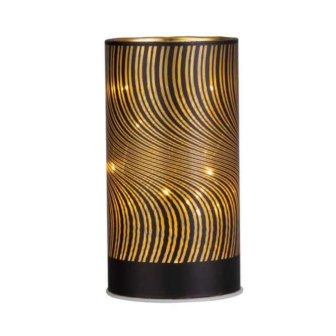 LED Windlicht - aus Glas - schwarz - ca. 8 x 15 cm