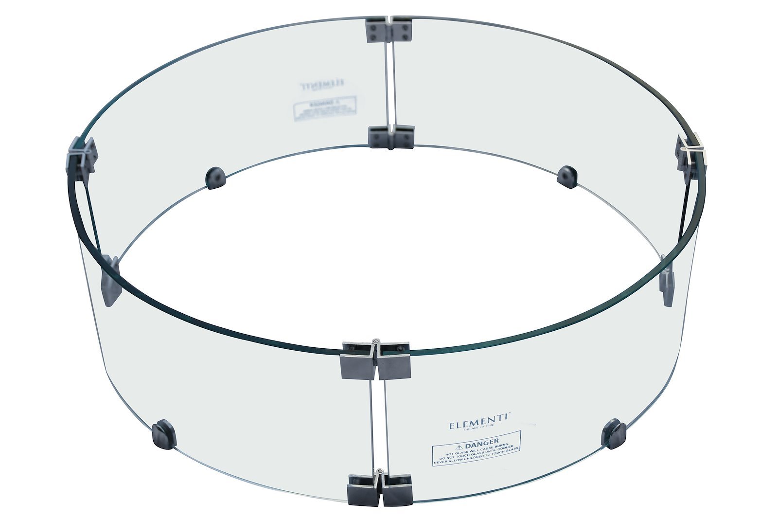 Vindskjerm peisbord Rund klart glass