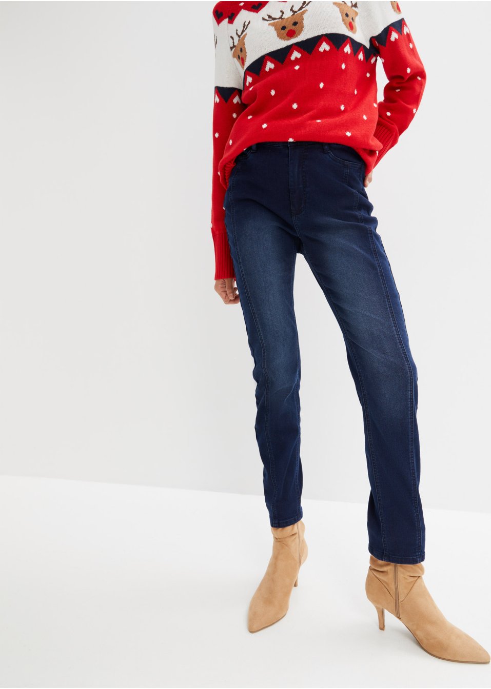Jean thermo avec jambes droites et taille confortable