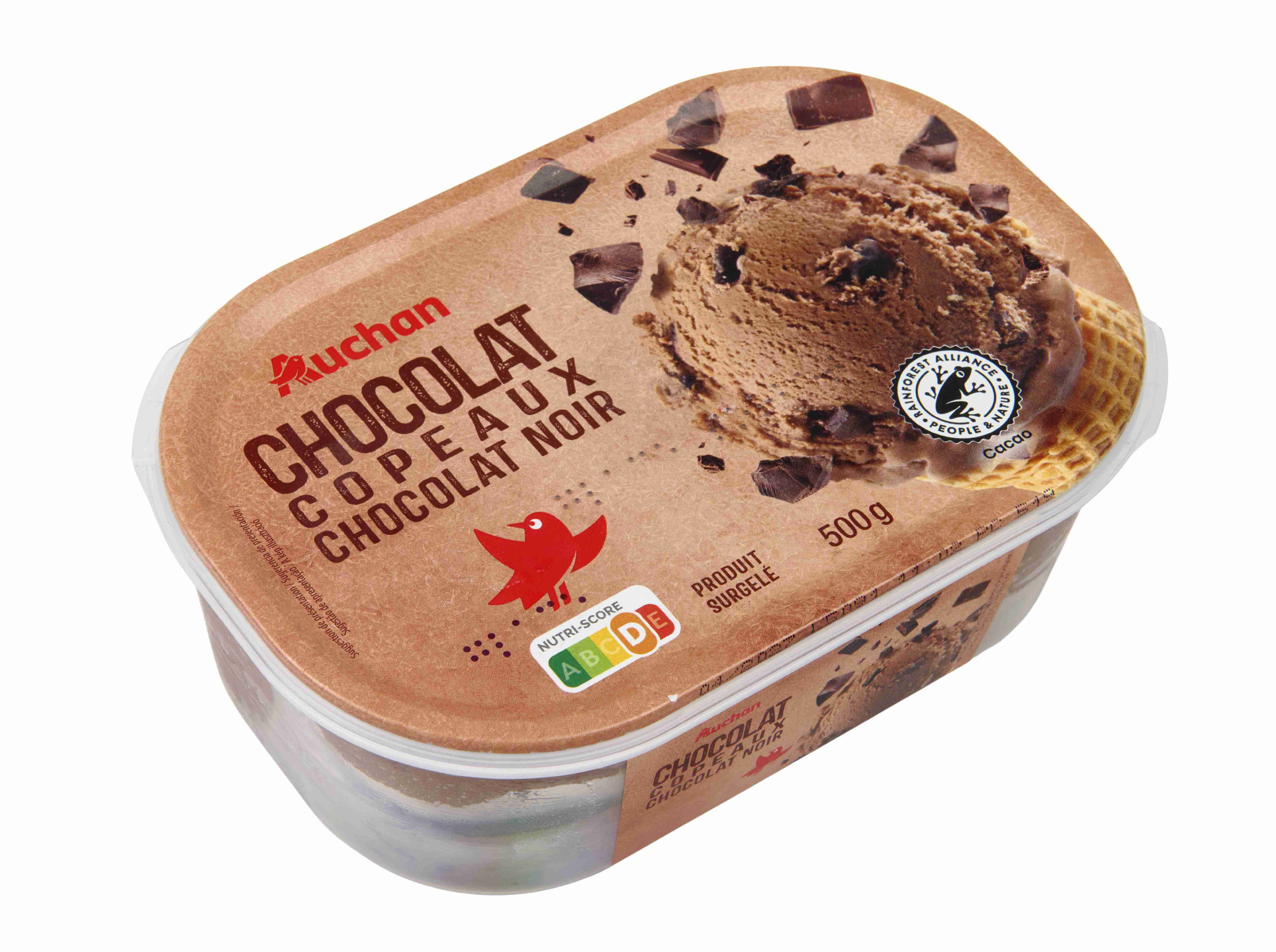 GELADO AUCHAN CHOCOLATE PRETO COM PEDAÇOS 1L
