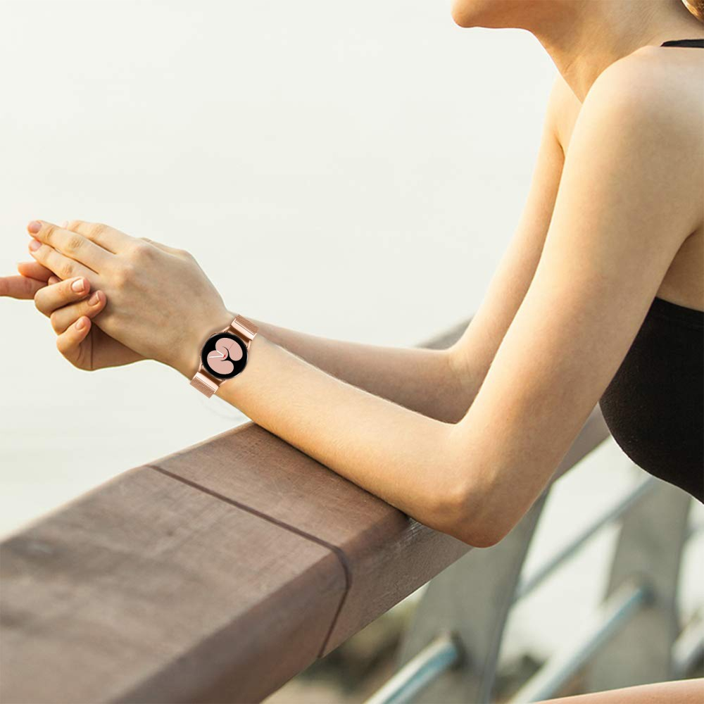 Samsung Galaxy Watch 4 (44mm) Edelstahl Milanaise Armband (Gelenkumfang: 160-230mm) - Roségold
