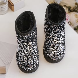 Amore sequin boots - silver