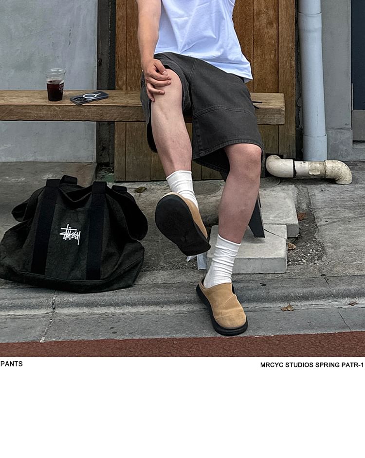 MRCYC - Mid Rise Washed Wide Leg Jorts