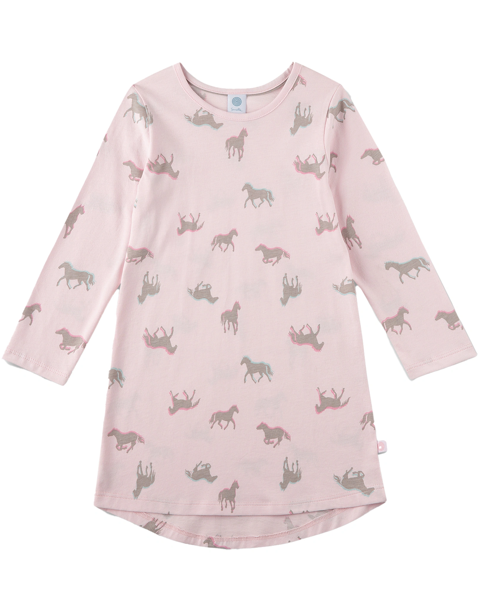 Langarm-Sleepshirt PFERDE in rose