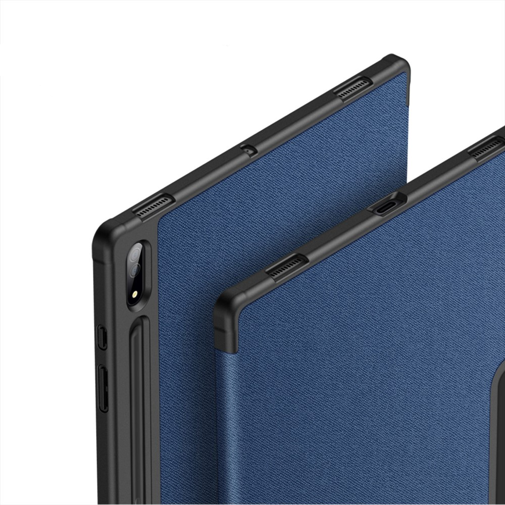 Samsung Galaxy Tab S9 Ultra Tasche Smart Cover Hülle Stoff Design mit S-Pen Halterung - Blau