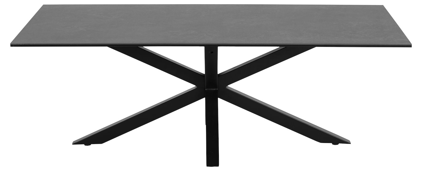 Heaven sofabord Røff sort keramisk topp med 4-stjerners sort metallunderstell. 130x70x46cm