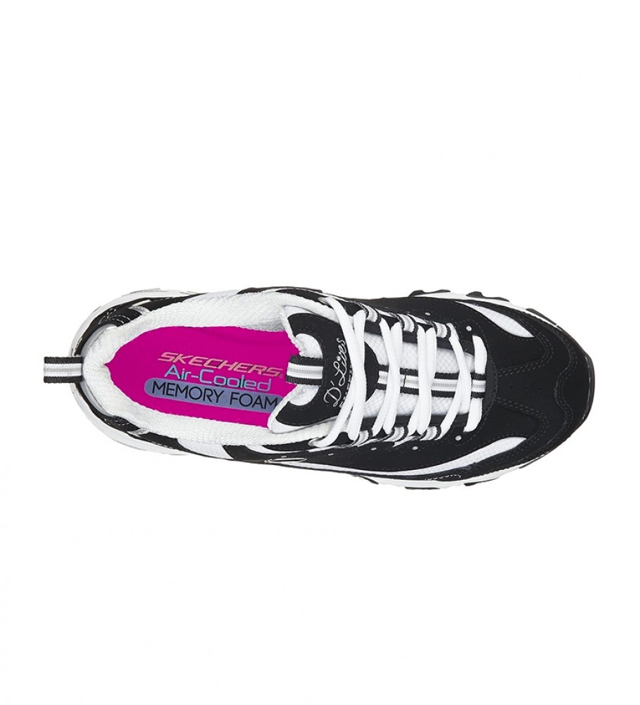 Tênis de couro Skechers D'Lites Biggest Fan, preto