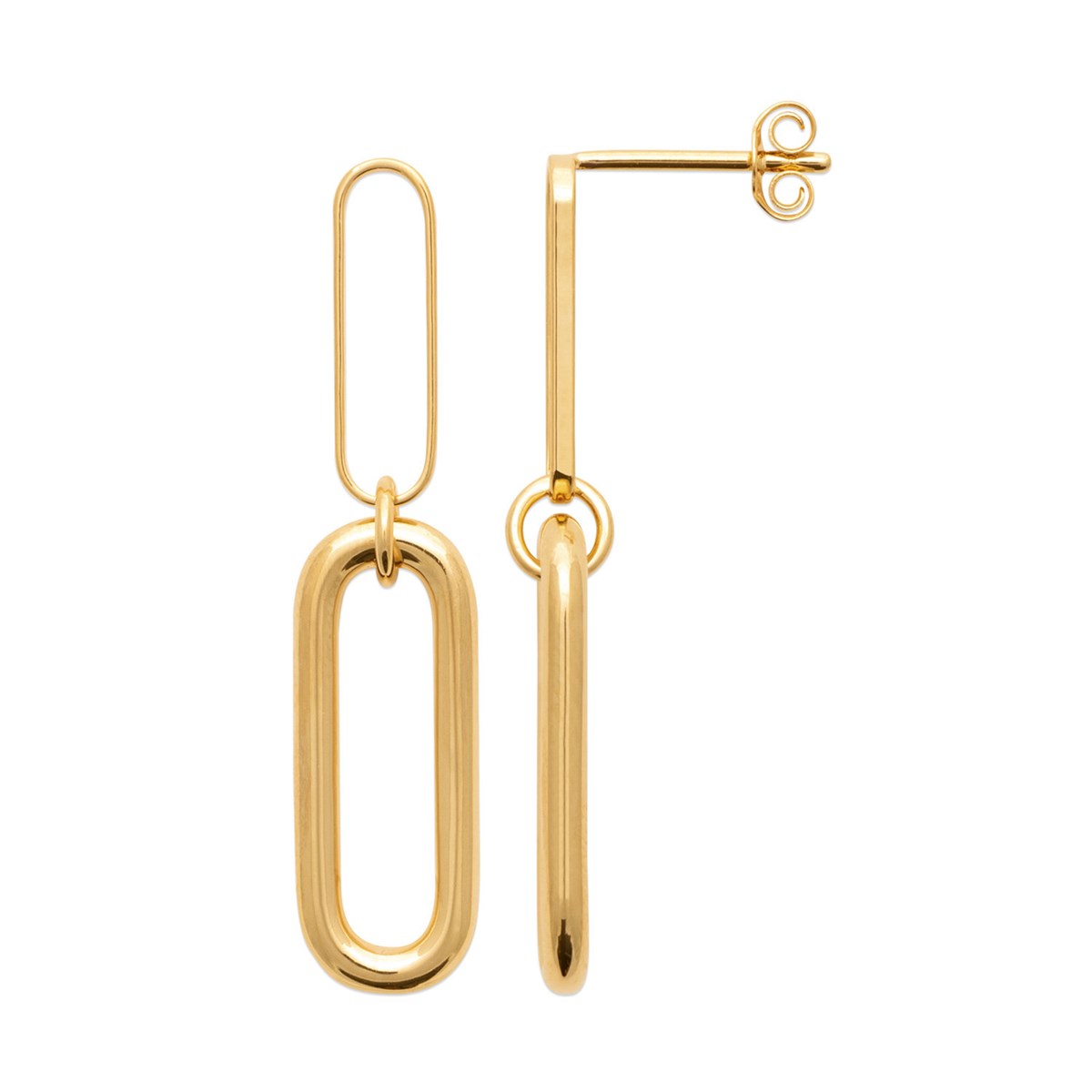 Boucles d'oreilles Brillaxis moderne plaqué or