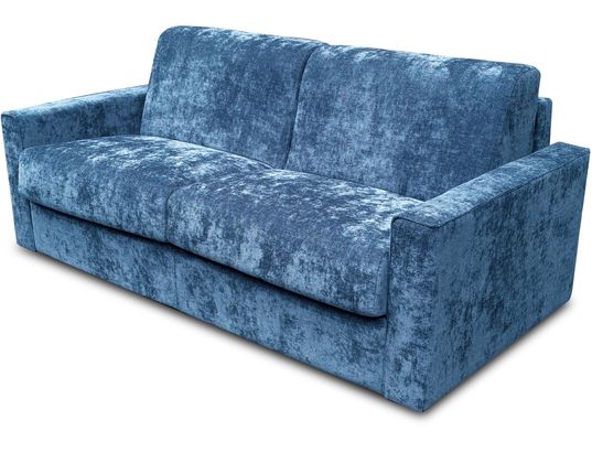 CONCEPT1 - Canapé lit Détroit 3 places glory bleu (H14 140cm 28kg/m3)