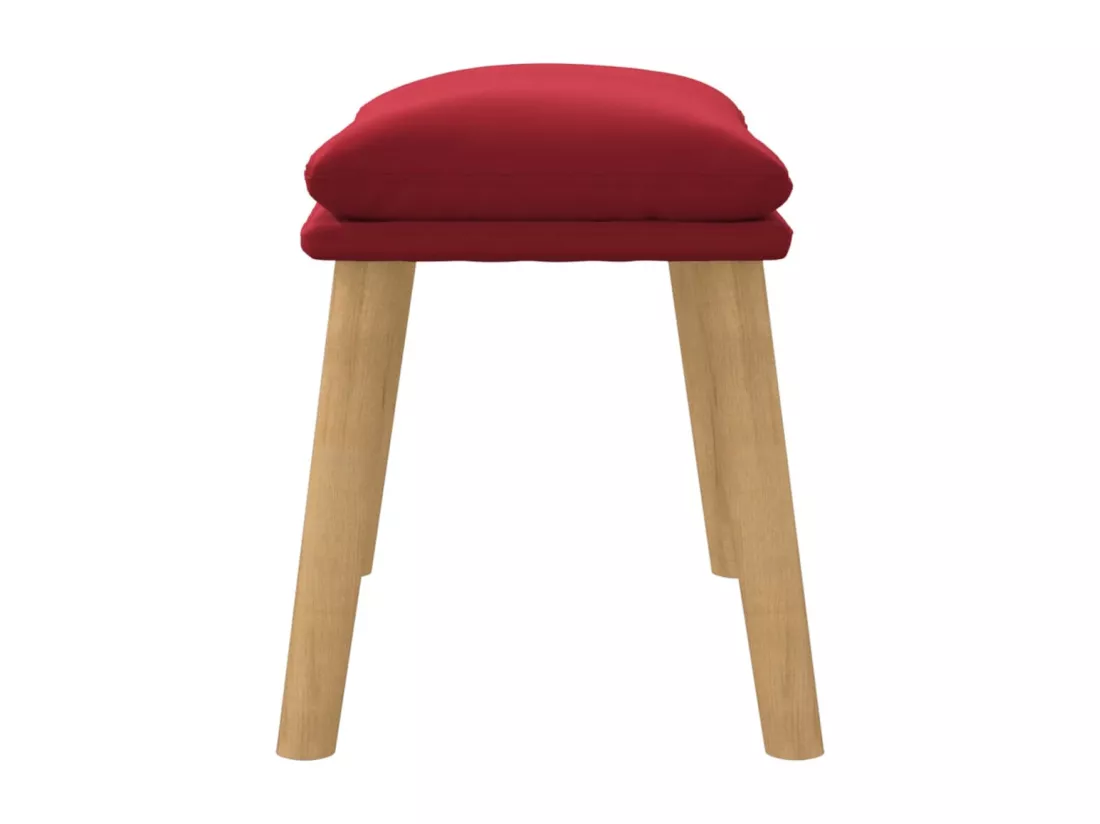 Repose-pied Rouge bordeaux 45x29,5x35 cm Velours