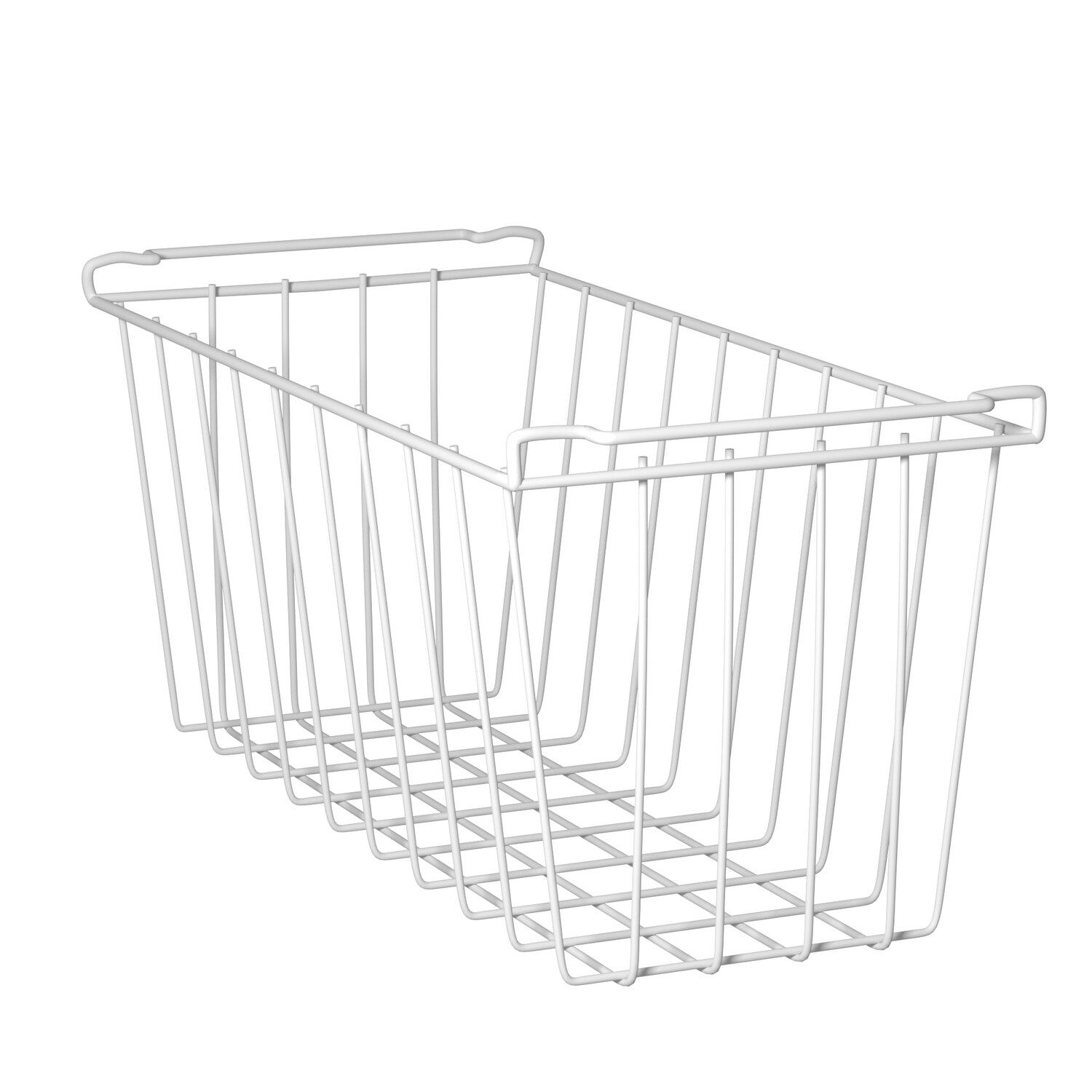 TroniTechnik® Aufbewahrungskorb 48cmx18cmx20cm, Einlegekorb, Gefrierschrank Organizer, Drahtkorb aus Eisen mit PE-Beschichtung, Weiß