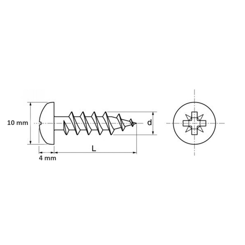 VISSERIE MARINE pour FOOTSTRAPS CRUCIFORME - M5