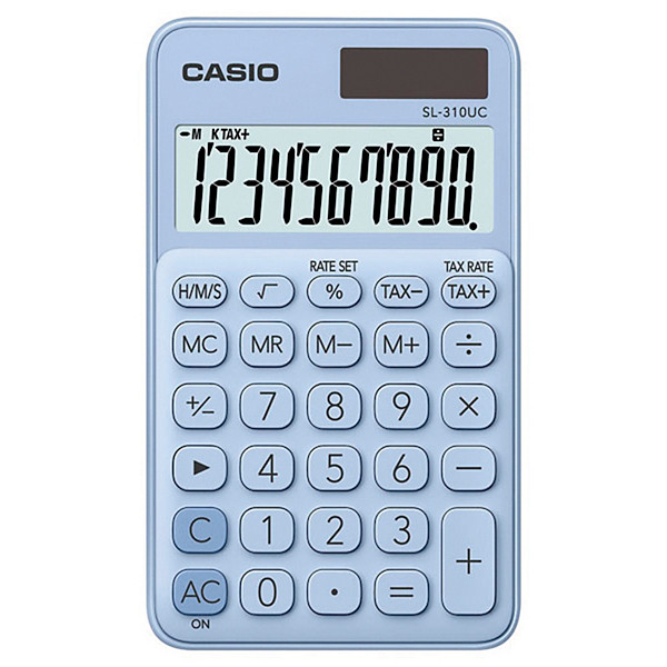 Casio Calculatrice de poche SL-310UC - 10 chiffres - Bleu clair