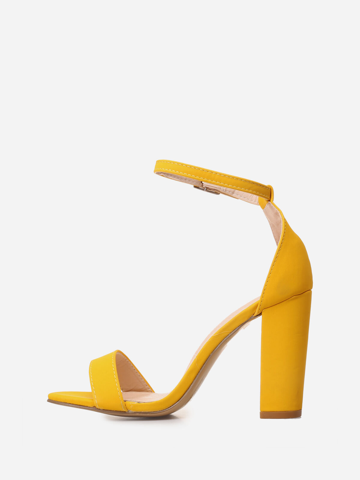 Sandales en nubuck à talon- Jaune