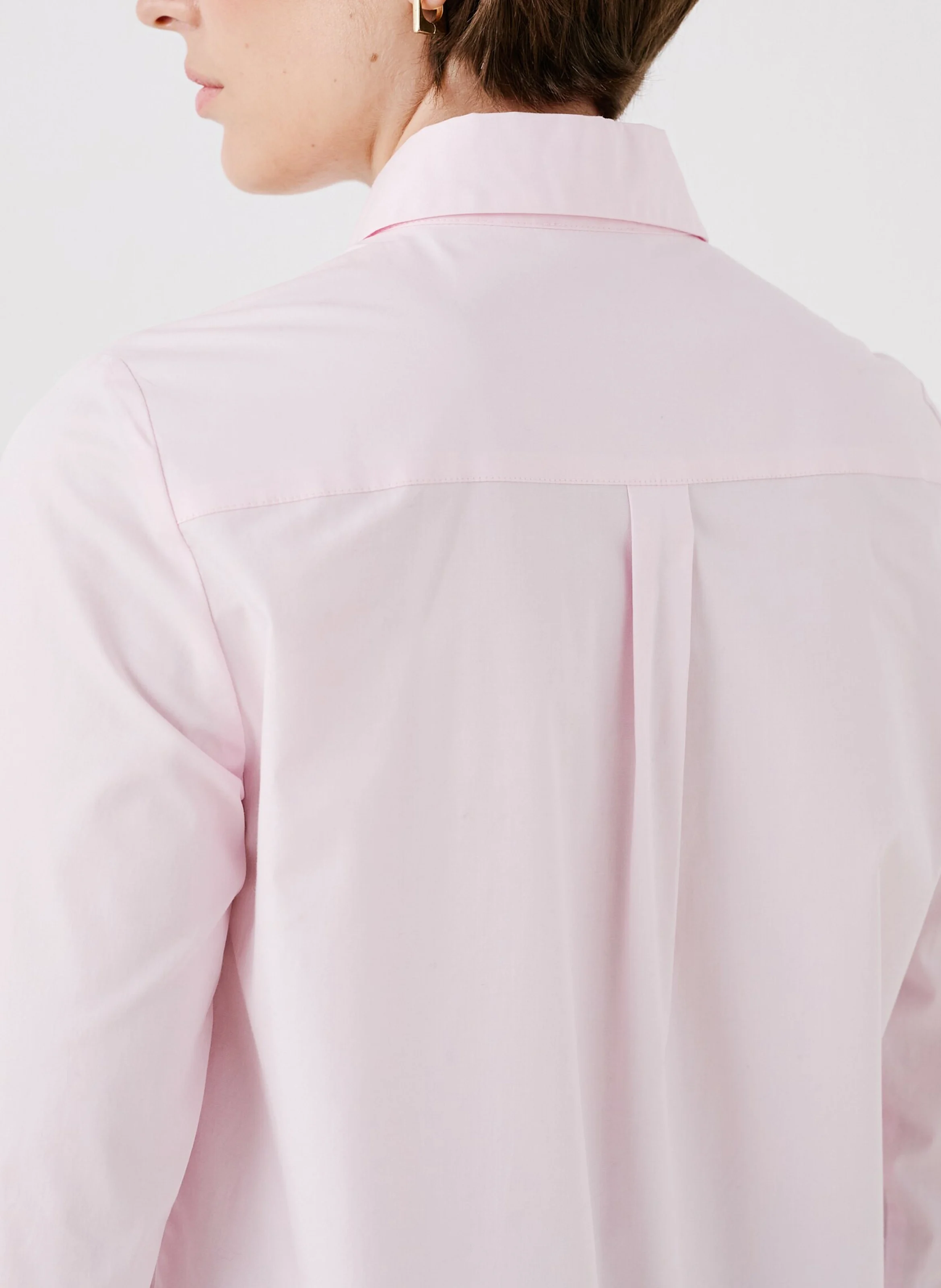 BRENDA2 - Chemise ajustée col classique en coton | Rose