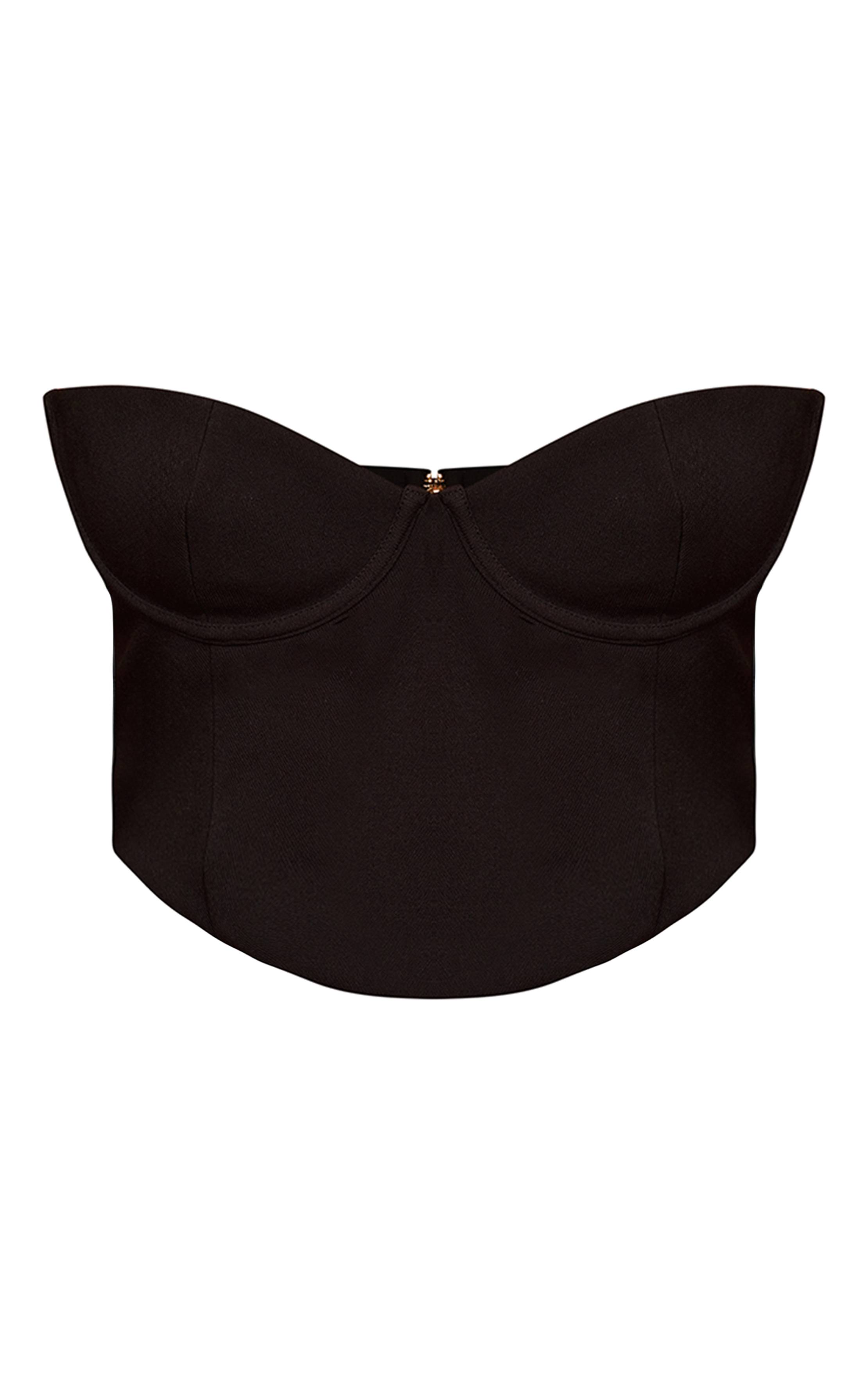 Noir Top Bustier Corset Tissé