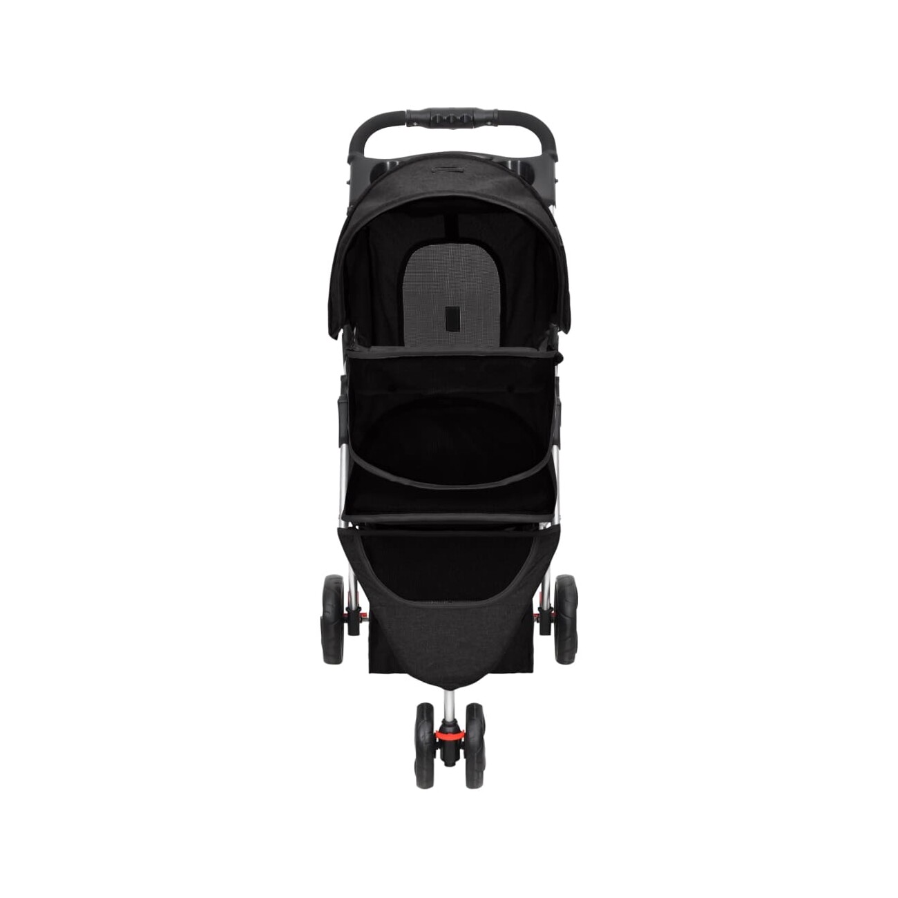 VidaXL Hundewagen 80x46x98cm (L x B x H) schwarz