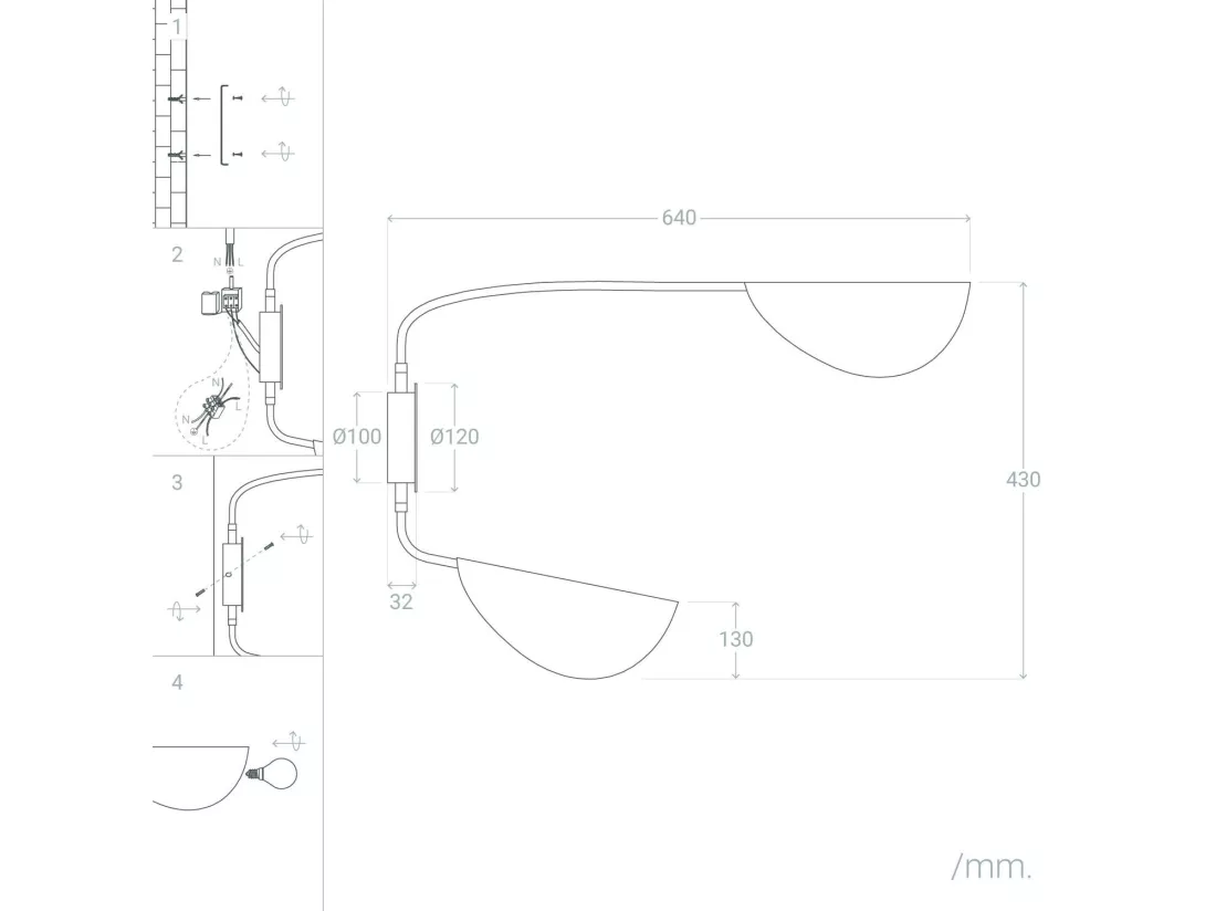 Lampe Murale Orientable Métal Sendai Noir