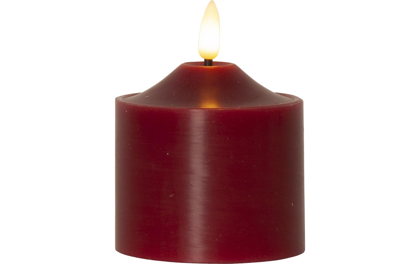 LED-Kerze Pillar Flamme, 9.5 cm, RotLED-Kerze für Innenbereich