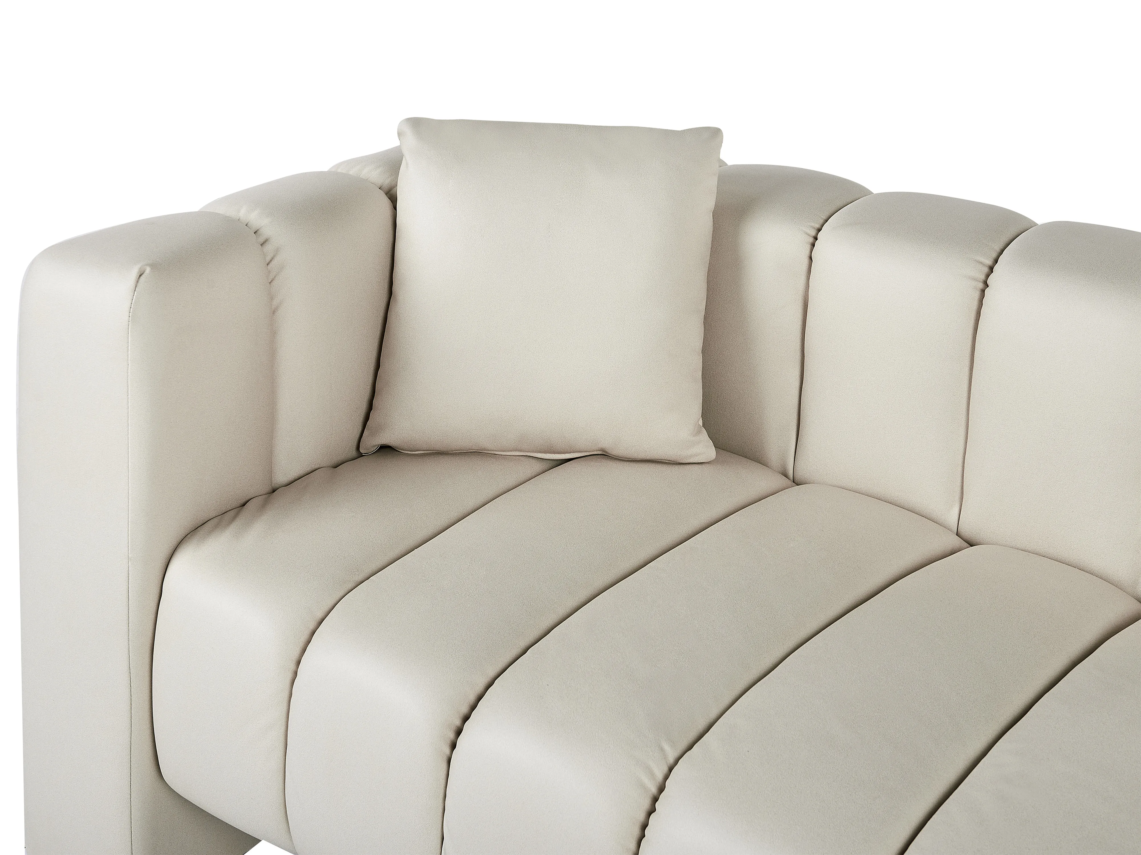 Linkszijdige chaise longue LANNILS Kunstleer Gebroken wit