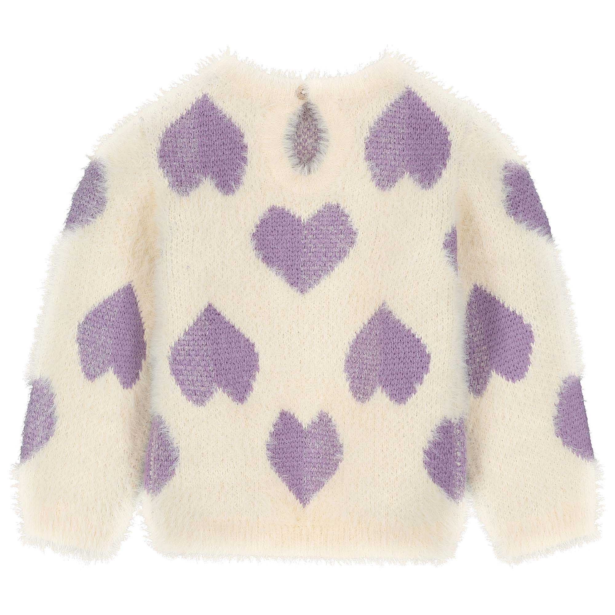 Prénatal peuter sweater lange mouwen hartjes bruin