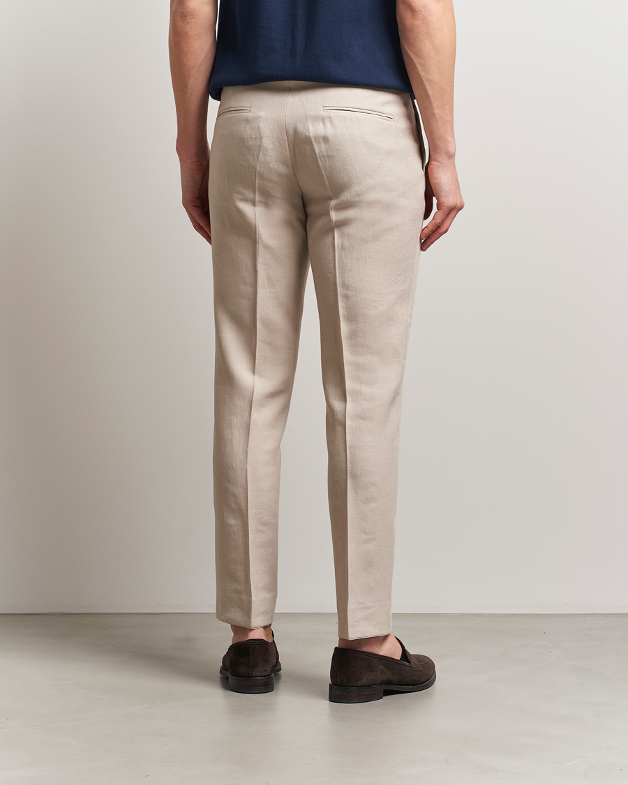 Oscar Jacobson Dandy Linen Trousers Beige