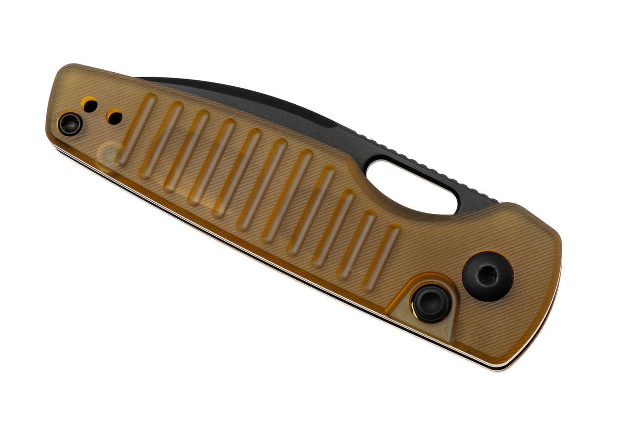 Kizer Parakeet V2706A1 Black PVD Nitro-V, Yellow PEI, zakmes, Johan Jordaan design