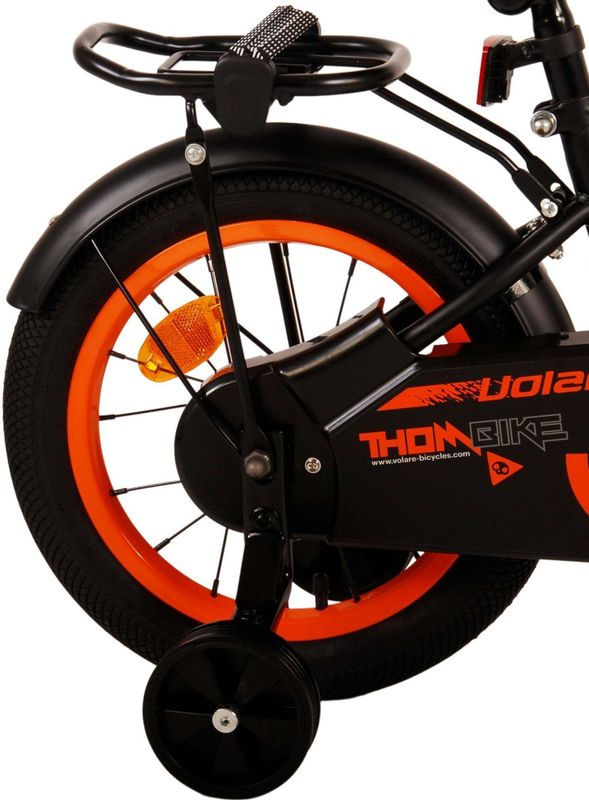 Volare - Thombike - Jongensfiets - Zwart/Oranje - Staal - 14 Inch