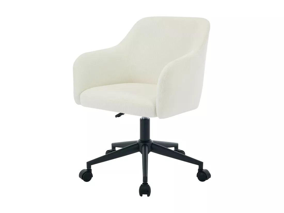 Chaise de bureau - Tissu texturé - Crème - Hauteur réglable - MATOMI