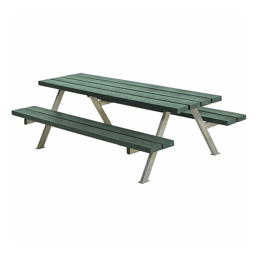BENKESETT PLUS BORD/BENKER ALPHA JUNIOR 177X118X57CM GRØNN