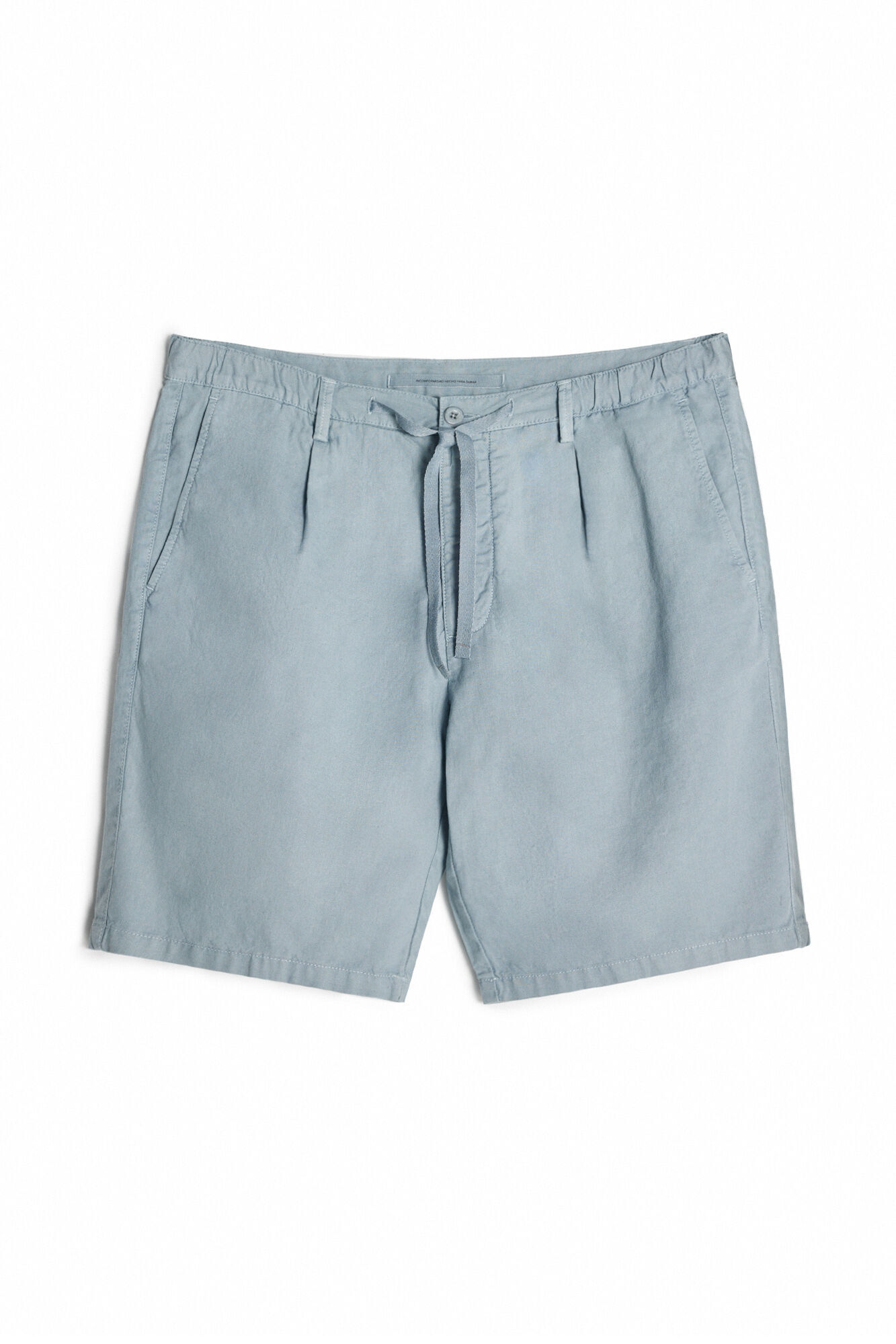 Bermuda de linho com cordão - Cinza