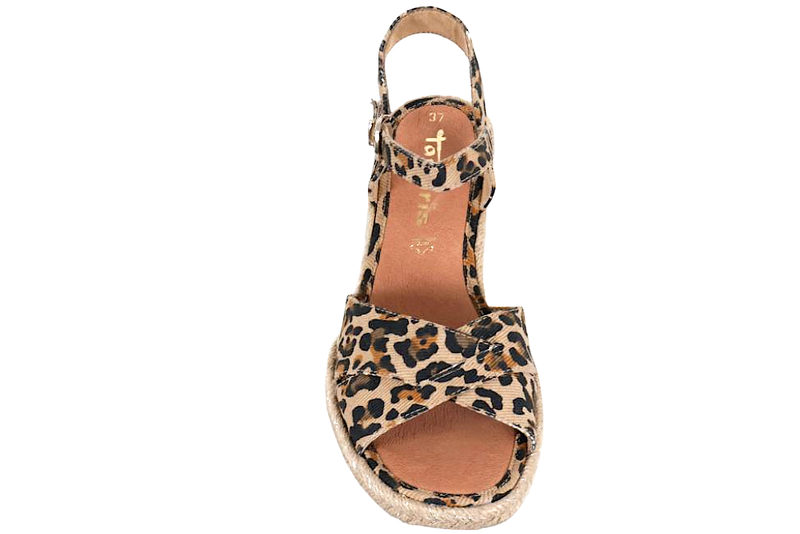 TAMARIS SANDAL PÅ KILEHÆL MED LEOPARD LOOK
