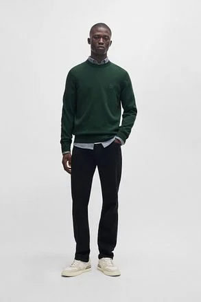 BOSS Pullover Kanovano Donkergroen 50527583-350 kopen