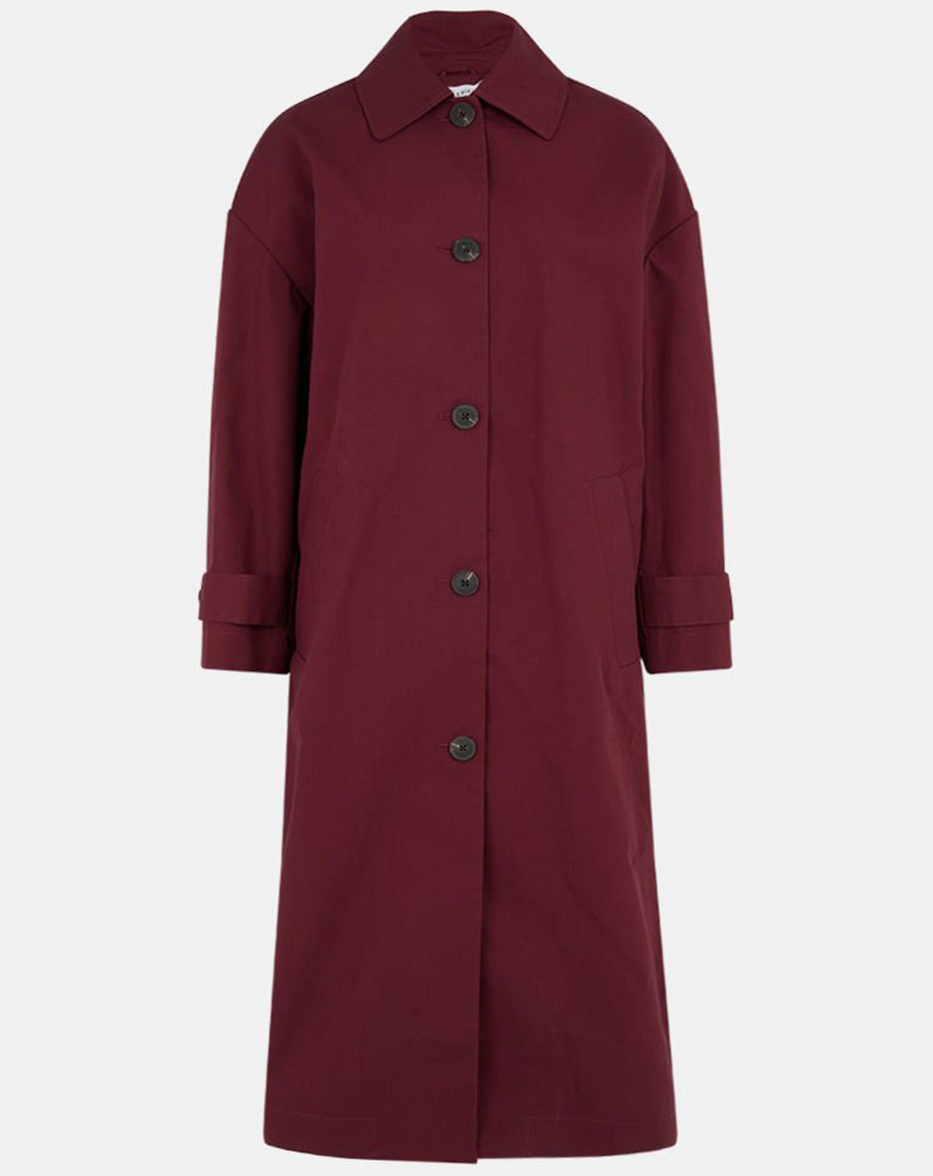 Galeries Lafayette Imperméable long et oversize en Coton bio Louis bordeaux