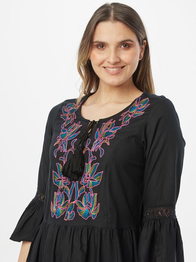 Tunikakleid mit Multicolor Stickerei