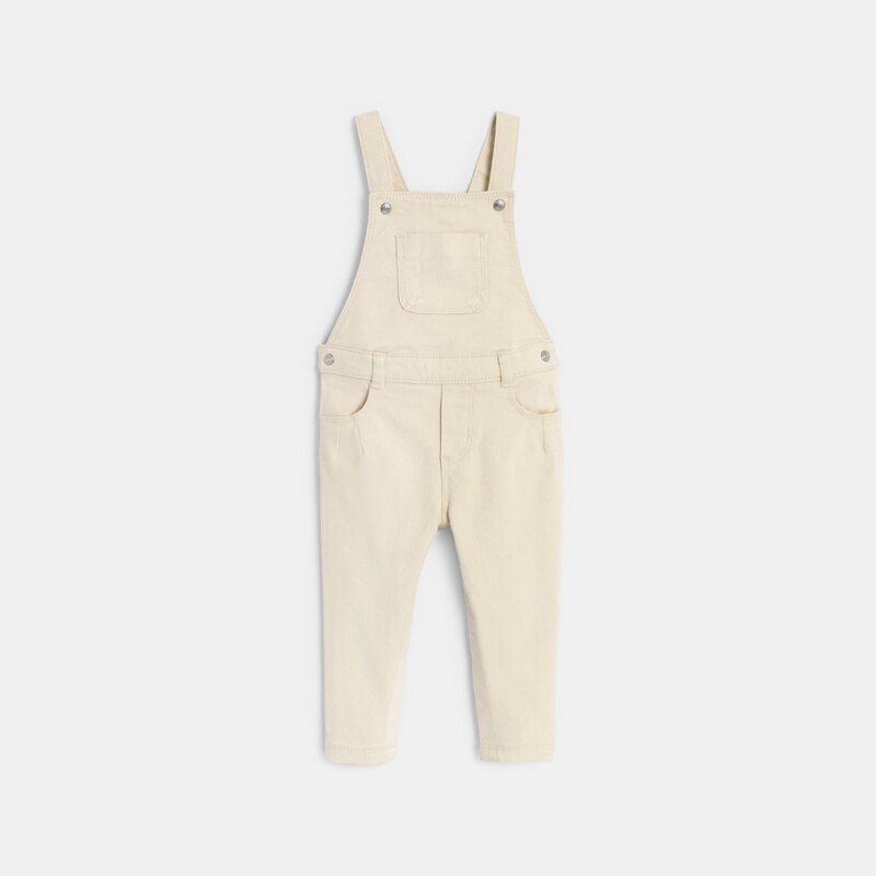 Salopette et tee-shirt fleuri blanc bébé fille Blanc