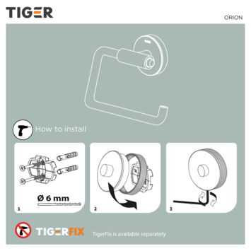 Tiger Orion toiletrolhouder zonder klep - Zwart