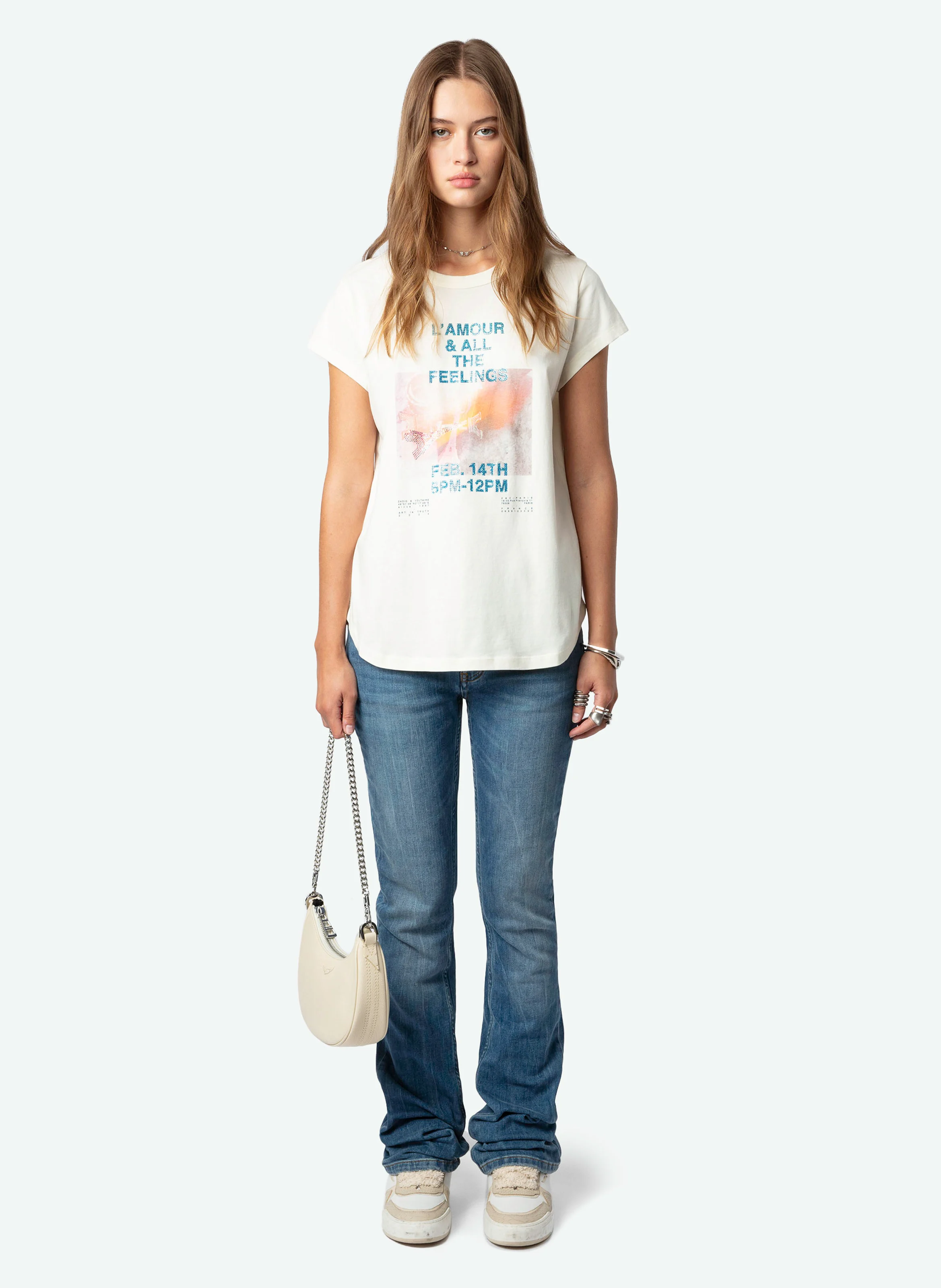 WOOP - Tee-shirt manches courtes imprimé en coton bio | Blanc
