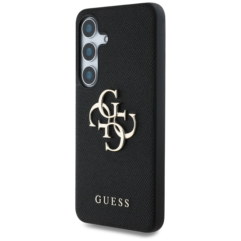Samsung Galaxy S25 Leder Hardcase Hülle Grained 4G Big Metal Logo (GUHCS25SPGT4MBK) - Schwarz