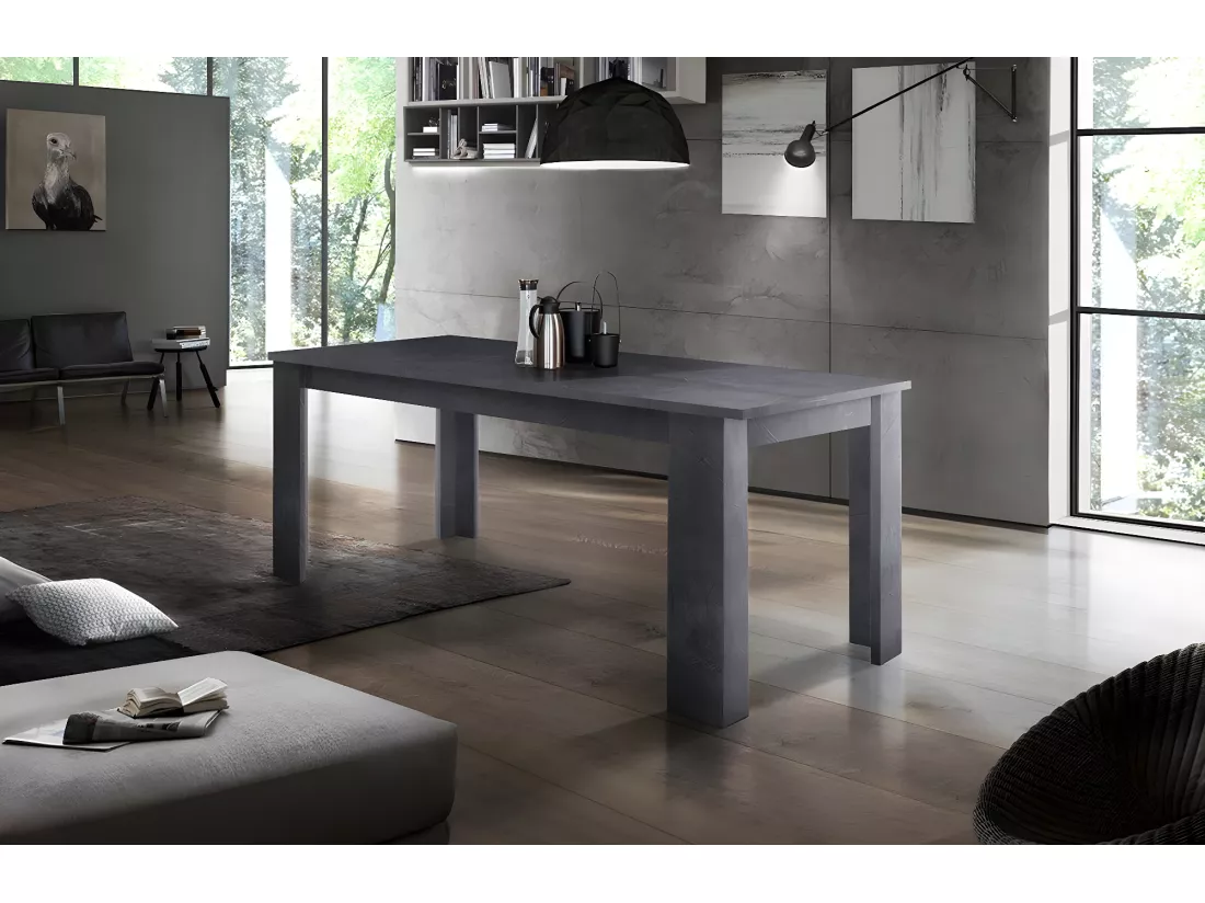 Table extensible Ddariv, Console extensible jusqu'à 12 places, Console extensible 100% Made in Italy, 160/210x90h75 cm, Ardoise