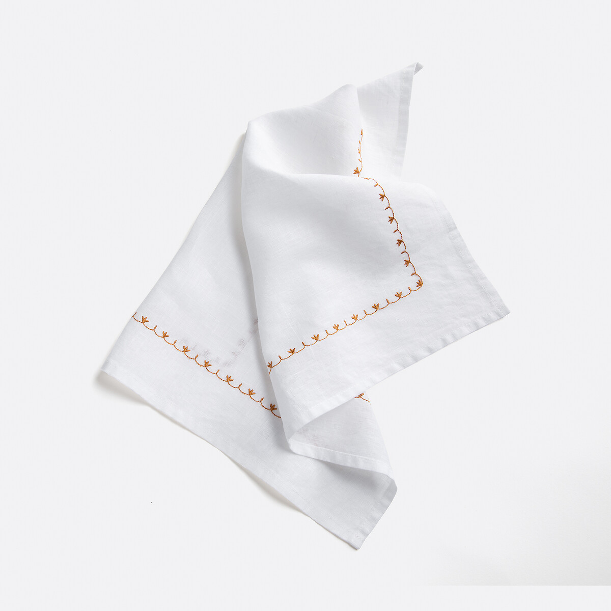 LA REDOUTE INTERIEURS<br>Conjunto de 2 guardanapos de linho bordados, Mynia