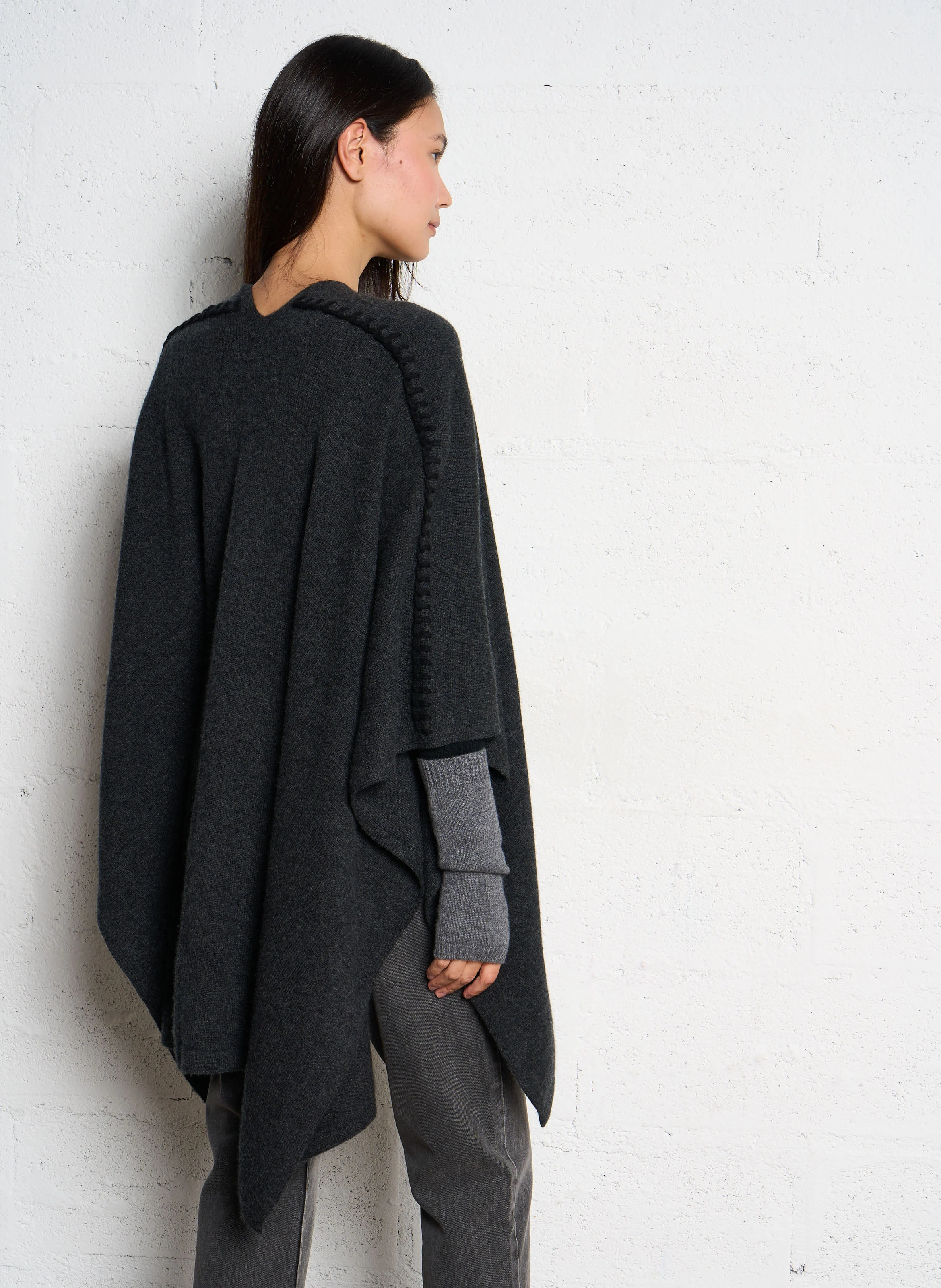 VALYA - Cape en cachemire | Gris