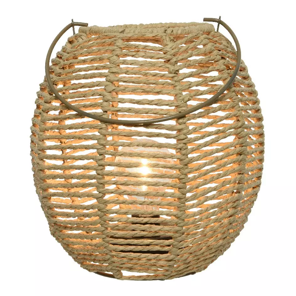 Lampe à poser à piles LED (H23 cm) Corde Naturel